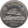 Монета. Канада. 5 центов 1968 год. ав.