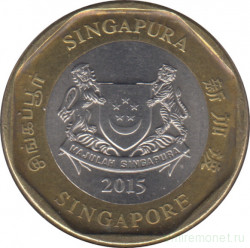 Монета. Сингапур. 1 доллар 2015 год.