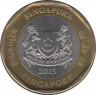 Монета. Сингапур. 1 доллар 2015 год. ав.