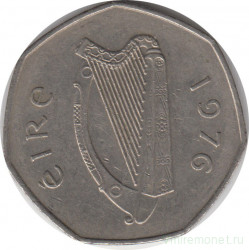 Монета. Ирландия. 50 пенсов 1976 год.