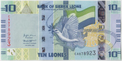 Банкнота. Сьерра-Леоне. 10 леоне 2022 год. Тип W37.