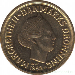 Монета. Дания. 20 крон 1993 год.