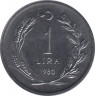 Монета. Турция. 1 лира 1980 год. ФАО. ав.