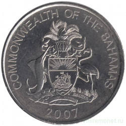Монета. Багамские острова. 25 центов 2007 год. 
