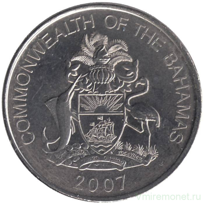 Монета. Багамские острова. 25 центов 2007 год. 
