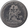 Монета. Багамские острова. 25 центов 2007 год. 