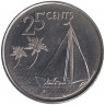 Монета. Багамские острова. 25 центов 2007 год. 