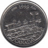 Монета. Канада. 25 центов 1999 год. Миллениум - июнь 1999.  ав.