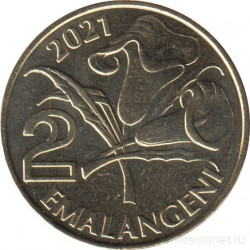 Монета. Эсватини (Свазиленд). 2 эмалангени 2021 год.
