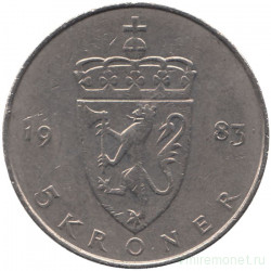 Монета. Норвегия. 5 крон 1983 год. 