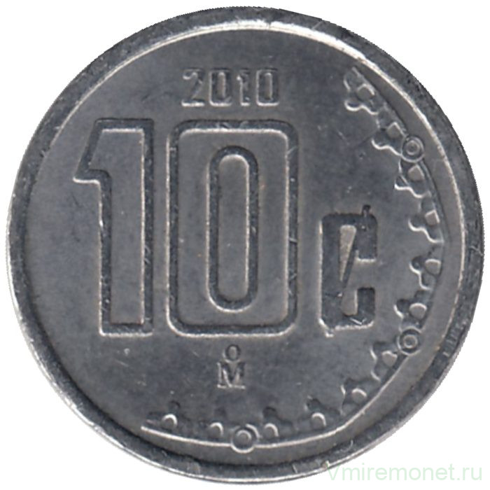 Монета. Мексика. 10 сентаво 2010 год. 