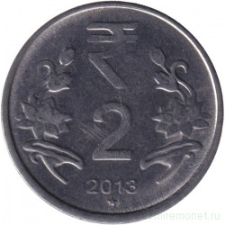 Монета. Индия. 2 рупии 2013 год. "*" - Хайдарабад.
