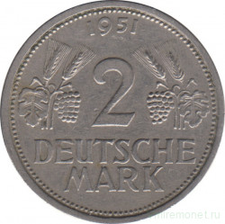 Монета. ФРГ. 2 марки 1951 год. (J).