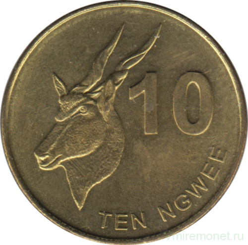 Монета. Замбия. 10 нгве 2012 год.