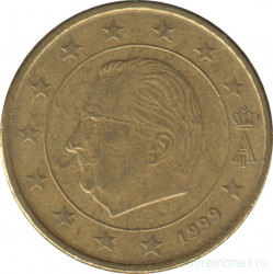 Монета. Бельгия. 50 центов 1999 год.