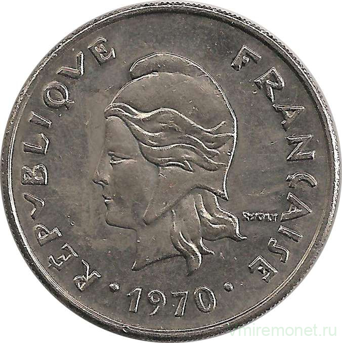 Монета. Новая Каледония. 20 франков 1970 год.