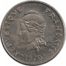 Монета. Новая Каледония. 20 франков 1970 год. ав.
