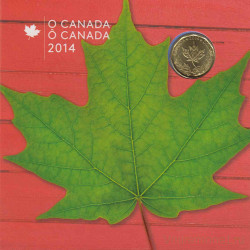 Монета. Канада. Набор 5 штук. 5, 10, 25 центов, 1, 2 доллара 2014 год. О, Канада! В буклете и конверте.