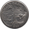 Монета. Эфиопия. 50 сантимов 2012 год. ав.