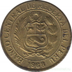 Монета. Перу. 5 сентаво 1968 год.