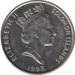 Монета. Соломоновы острова. 20 центов 1993 год.
