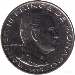 Монета. Монако. 1/2 франка 1995 год.