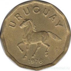 Монета. Уругвай. 10 сентесимо 1976 год.