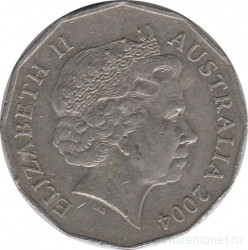 Монета. Австралия. 50 центов 2004 год.