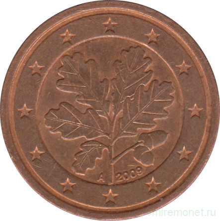 Монета. Германия. 2 цента 2009 год. (A).