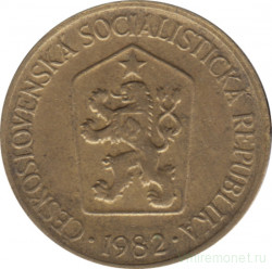 Монета. Чехословакия. 1 крона 1982 год.