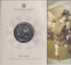 Монета. Великобритания. 5 фунтов 2026 год. Ангел. В буклете.