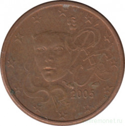 Монета. Франция. 1 цент 2005 год.