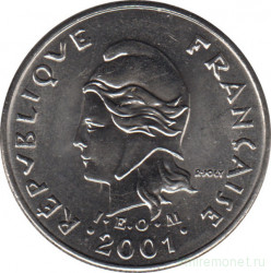 Монета. Новая Каледония. 10 франков 2001 год.
