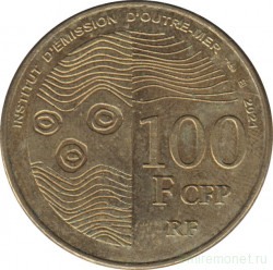 Монета. Французские тихоокеанские территории. 100 франков 2021 год.