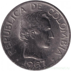 Монета. Колумбия. 50 сентаво 1967 год.