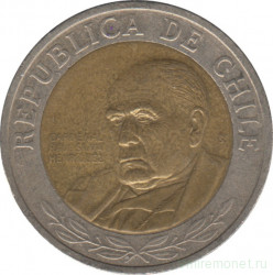 Монета. Чили. 500 песо 2011 год.