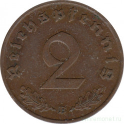 Монета. Германия. Третий Рейх. 2 рейхспфеннига 1938 год. Монетный двор - Вена (B).