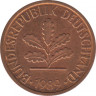 Монета. ФРГ. 2 пфеннига 1989 год. Монетный двор - Карлсруэ (G). ав.