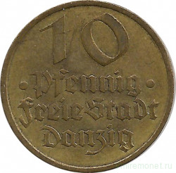 Монета. Польша. Данциг. 10 пфеннигов 1932 год.