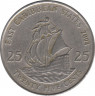 Монета. Восточные Карибские государства. 25 центов 2004 год. ав.