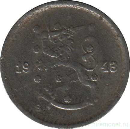 Монета. Финляндия. 50 пенни 1943 год (железо). 