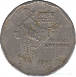 Монета. Индия. 2 рупии 1997 год. Национальное объединение.