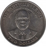 Монета. Восточные Карибские государства. 2 доллара 1993 год. 10 лет Центральному банку. рев.