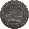 Монета. Восточные Карибские государства. 2 доллара 1993 год. 10 лет Центральному банку. ав.