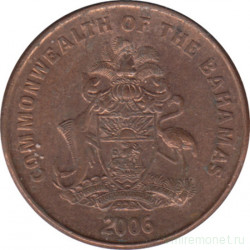 Монета. Багамские острова. 1 цент 2006 год.