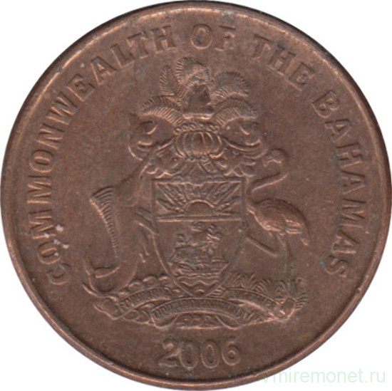 Монета. Багамские острова. 1 цент 2006 год.