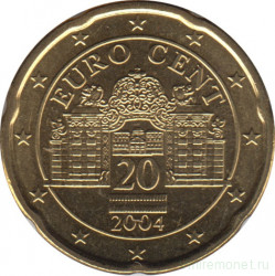 Монета. Австрия. 20 центов 2004 год.