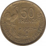 Монета. Франция. 50 франков 1952 год. Монетный двор - Бомон-ле-Роже (B). ав.