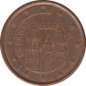 Монета. Испания. 1 цент 2002 год. ав.