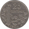 Монета. Франция. 25 сантимов 1904 год. ав.